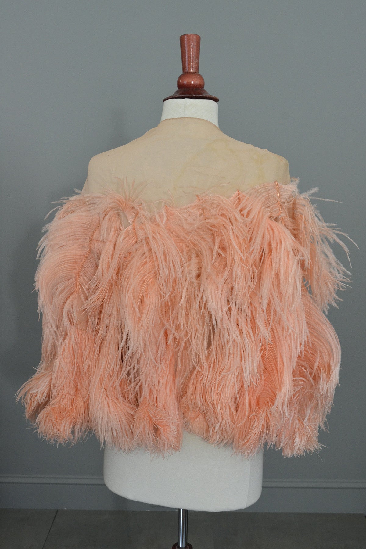 1920s Pink Feather Deco Shawl Cape ...